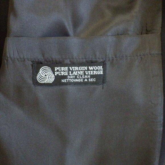 Vintage London Fog Trench Coat Men's 42 T/L Navy Blue 100% Wool Jacket Formal - Picture 4 of 12